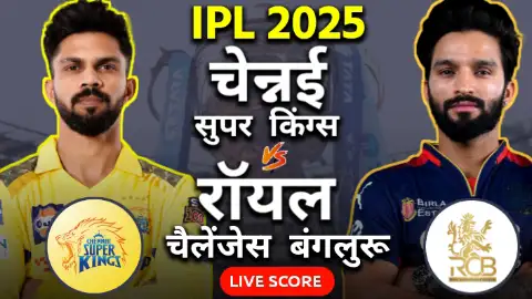 CSK vs RCB Live Score: चेन्नई सुपर किंग्स (CSK) और रॉयल चैलेंजर्स बेंगलुरु (RCB) के बीच आईपीएल 2025 का 8वां मुकाबला चेन्नई के एमए चिदंबरम स्टेडियम में खेला जा रहा है। CSK के कप्तान ऋतुराज गायकवाड़ ने टॉस जीतकर पहले गेंदबाजी करने का फैसला किया। RCB की शुरुआत धमाकेदार रही, जहां फिल सॉल्ट और विराट कोहली ने पहले 5 ओवर में 45 रन जोड़े। इसके बाद, महेंद्र सिंह धोनी ने अपनी तेज स्टंपिंग से सॉल्ट को आउट कर पवेलियन भेज दिया। RCB को दूसरा झटका देवदत्त पडिक्कल के रूप में लगा, जो 27 रन बनाकर रविचंद्रन अश्विन की गेंद पर आउट हुए। 11वें ओवर तक RCB ने 100 रन पूरे कर लिए। 13वें ओवर में CSK को तीसरी सफलता विराट कोहली के रूप में मिली, जिन्होंने 30 गेंदों में 31 रन बनाए। 16वें ओवर में नूर अहमद ने लियाम लिविंगस्टोन (10) को बोल्ड कर RCB को एक और झटका दिया। वहीं, रजत पाटीदार ने कप्तान के रूप में शानदार बल्लेबाजी करते हुए 30 गेंदों में अपना पहला अर्धशतक पूरा किया। 28 Mar 2025, 08:56:46 PM IST CSK vs RCB Live Score: पाटीदार की कप्तानी पारी, जड़ा अर्धशतक रजत पाटीदार ने टीम की कमान संभालते हुए 30 गेंदों में अर्धशतक पूरा किया। कप्तान अब टीम का स्कोर 200 के पार ले जाने की कोशिश में हैं। इस बीच, जितेश शर्मा 172 के कुल स्कोर पर आउट होकर पवेलियन लौटे। 28 Mar 2025, 08:48:05 PM IST CSK vs RCB Live Score: नूर अहमद ने लिविंगस्टोन को किया क्लीन बोल्ड 16वें ओवर की दूसरी गेंद पर छक्का खाने के बाद नूर अहमद ने अगली ही गेंद पर लिविंगस्टोन को बोल्ड कर दिया। RCB को 145 के स्कोर पर चौथा झटका लगा है। टीम की नजरें 200 के स्कोर को छूने पर टिकी हैं। 28 Mar 2025, 08:39:14 PM IST CSK vs RCB Live Score: पाटीदार ने जडेजा को निशाना बनाया, 15 रन बटोरे रजत पाटीदार ने 14वें ओवर में रविंद्र जडेजा की गेंदों पर आक्रामक अंदाज में बल्लेबाजी करते हुए 15 रन जोड़े। RCB को अब कुछ और ऐसे ही बड़े ओवरों की जरूरत है। 28 Mar 2025, 08:32:44 PM IST CSK vs RCB Live Score: विराट कोहली पवेलियन लौटे नूर अहमद ने विराट कोहली की संघर्षपूर्ण पारी का अंत किया। कोहली ने 30 गेंदों में 31 रन बनाए और मिड-विकेट पर रचिन रविंद्र के हाथों कैच आउट हुए। 28 Mar 2025, 08:23:32 PM IST CSK vs RCB Live Score: कोहली ने पथिराना को करारा जवाब दिया 11वां ओवर लेकर आए पथिराना ने पहली ही गेंद विराट कोहली के हेल्मेट पर दे मारी। इसके बाद कोहली ने पलटवार करते हुए एक छक्का और एक चौका जड़कर करारा जवाब दिया। 28 Mar 2025, 08:20:58 PM IST CSK vs RCB Live Score: पाटीदार ने तेज किया खेल RCB की आधी पारी पूरी हो चुकी है। टीम ने 2 विकेट खोकर 93 रन बना लिए हैं। कोहली 22 गेंदों पर 16 रन बनाकर मौजूद हैं। वहीं, पाटीदार ने नूर अहमद की आखिरी गेंद पर छक्का लगाकर रनों की गति बढ़ाने की कोशिश की। 28 Mar 2025, 07:59:31 PM IST CSK vs RCB Live Score: सॉल्ट के आउट होते ही पडिक्कल ने दिखाया दम सॉल्ट के आउट होने के बाद देवदत्त पडिक्कल ने आक्रामक अंदाज अपनाया और 7वें ओवर में जडेजा की गेंदों पर 15 रन बटोरे। वह 11 गेंदों पर 24 रन बनाकर खेल रहे हैं। 28 Mar 2025, 07:43:43 PM IST CSK vs RCB Live Score: धोनी की बिजली जैसी स्टंपिंग, सॉल्ट हुए आउट नूर अहमद की आखिरी गेंद पर सॉल्ट पूरी तरह चूक गए और धोनी ने चीते जैसी फुर्ती दिखाते हुए गिल्लियां उड़ा दीं। सॉल्ट 32 रन बनाकर पवेलियन लौटे। 28 Mar 2025, 07:34:42 PM IST CSK vs RCB Live Score: कोहली बाल-बाल बचे तीसरे ओवर में विराट कोहली एलबीडब्ल्यू से बच गए। खलील अहमद की गेंद पर चेन्नई ने जोरदार अपील की, लेकिन अंपायर ने नॉट आउट करार दिया। धोनी ने कप्तान को रिव्यू लेने के लिए मना लिया, लेकिन अंपायर का फैसला बरकरार रहा। 28 Mar 2025, 07:24:14 PM IST CSK vs RCB Live Score: RCB की बल्लेबाजी शुरू रॉयल चैलेंजर्स बेंगलुरु के सलामी बल्लेबाज फिल सॉल्ट और विराट कोहली ने पारी की शुरुआत की। पहले ओवर में टीम ने 9 रन बनाए। 28 Mar 2025, 07:20:08 PM IST CSK vs RCB Live Score: दोनों टीमों ने किए बदलाव चेन्नई सुपर किंग्स ने नाथन एलिस की जगह मथीषा पथिराना को टीम में शामिल किया, जबकि RCB ने रसिख सलाम दर की जगह भुवनेश्वर कुमार को प्लेइंग इलेवन में मौका दिया। 28 Mar 2025, 07:19:20 PM IST CSK vs RCB Live Score: चेन्नई सुपर किंग्स की प्लेइंग इलेवन CSK XI: रचिन रवींद्र, ऋतुराज गायकवाड़ (कप्तान), राहुल त्रिपाठी, दीपक हुडा, सैम करन, रविंद्र जडेजा, एमएस धोनी (विकेटकीपर), रविचंद्रन अश्विन, नूर अहमद, मथीषा पथिराना, खलील अहमद। 28 Mar 2025, 07:18:02 PM IST CSK vs RCB Live Score: रॉयल चैलेंजर्स बेंगलुरु की प्लेइंग इलेवन RCB XI: विराट कोहली, फिल सॉल्ट, देवदत्त पडिक्कल, रजत पाटीदार (कप्तान), लियाम लिविंगस्टोन, जितेश शर्मा (विकेटकीपर), टिम डेविड, क्रुणाल पंड्या, भुवनेश्वर कुमार, जोश हेजलवुड, यश दयाल। 28 Mar 2025, 07:05:22 PM IST CSK vs RCB Live Score: चेन्नई ने जीता टॉस, पहले गेंदबाजी का फैसला चेन्नई सुपर किंग्स ने रॉयल चैलेंजर्स बेंगलुरु के खिलाफ टॉस जीतकर पहले गेंदबाजी करने का फैसला लिया है। 28 Mar 2025, 05:52:37 PM IST CSK vs RCB Live Score: चेपक में RCB का रिकॉर्ड आरसीबी का चेपक स्टेडियम में रिकॉर्ड खराब रहा है: 2008: 14 रन से जीता 2010: 5 विकेट से हारा 2011: 21 रन से हारा 2012: 5 विकेट से हारा 2015: 24 रन से हारा 2019: 7 विकेट से हारा 2024: 6 विकेट से हारा 28 Mar 2025, 02:24:07 PM IST CSK vs RCB Live Score: सदर्न डर्बी के लिए मंच तैयार आईपीएल की दो सबसे बड़ी दक्षिण भारतीय टीमें, चेन्नई सुपर किंग्स और रॉयल चैलेंजर्स बेंगलुरु, चेन्नई के एमए चिदंबरम स्टेडियम में भिड़ने को तैयार हैं।